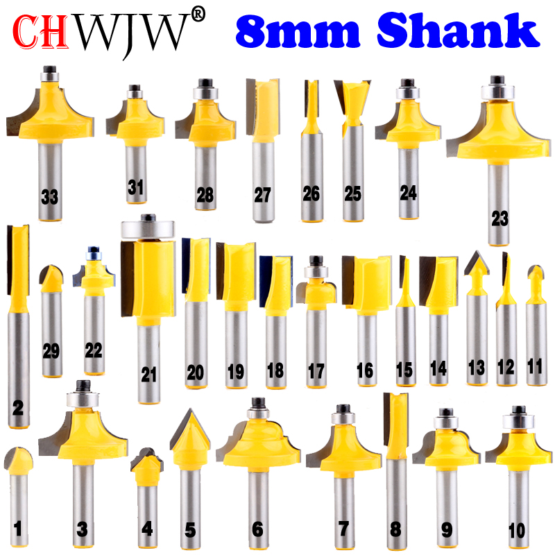 Woodworking Usa - 1pc 8ミリメートルシャンク木材ルータービットストレートエンドミルトリマークリーニングフラッシュトリムコーナーラウンド入り江ボックスビットツールcutte chwjw