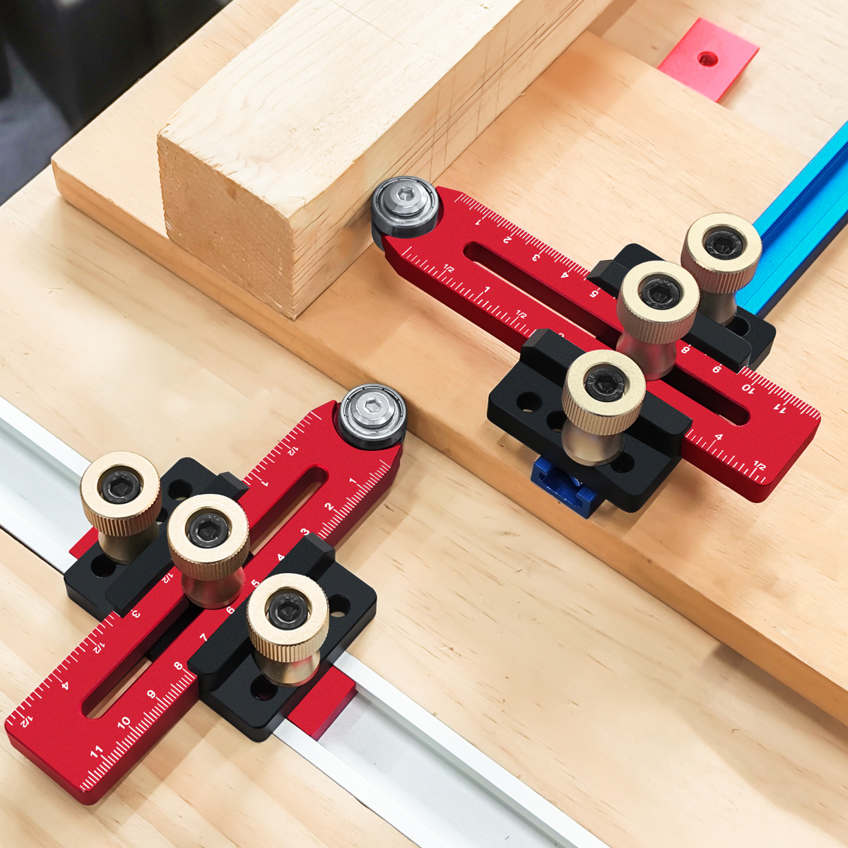 Woodworking Jigsaw - 薄型リップジグテーブルソージグガイド、2つのガイドベアリング付き伸縮式テーブルジグ、標準マイターストリップカット木工ツール用