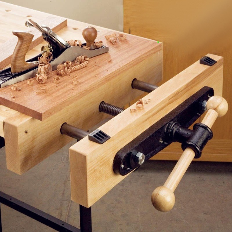 Woodworking Quick Release Vise - クイックリリースフロントバイス 7/10.5インチ 木工バイス デュアルガイドロッド ラックの歪みを解消 簡単操作