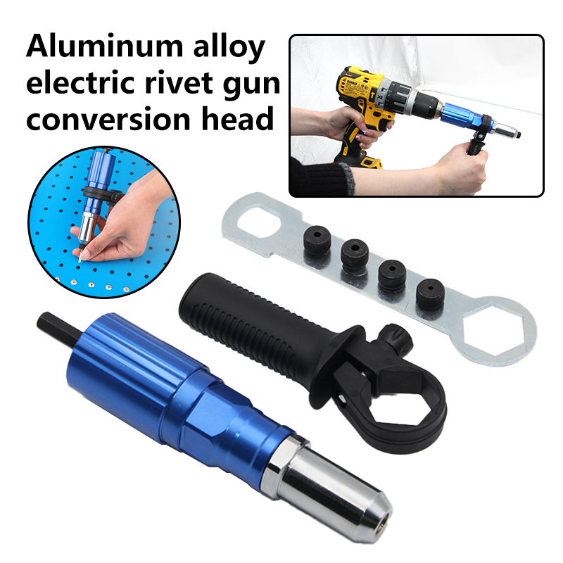 Woodworking Nail Gun - 電動アルミ合金リベットガンコアプル変換ヘッドセット ウィローネイル電動工具アクセサリー DIYクラフトと家庭プロジェクト用