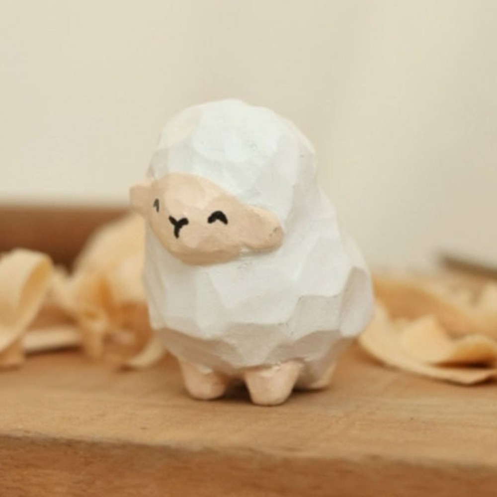 Woodworking Rabbet - 子供のための手作りの木製の漫画のキャラクター、小さなウサギのモデル、猫の彫刻、羊と犬、動物の装飾、小さな