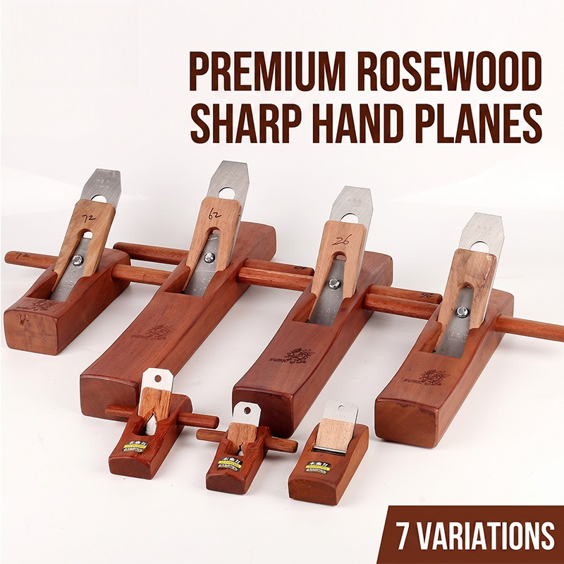 Woodworking Class - 木工用ハンドプレーナー、鋭利な鋼刃付きの頑丈な大工用ハンドプレーナー、木工トリミング・プレーニングツール、7サイズ展開