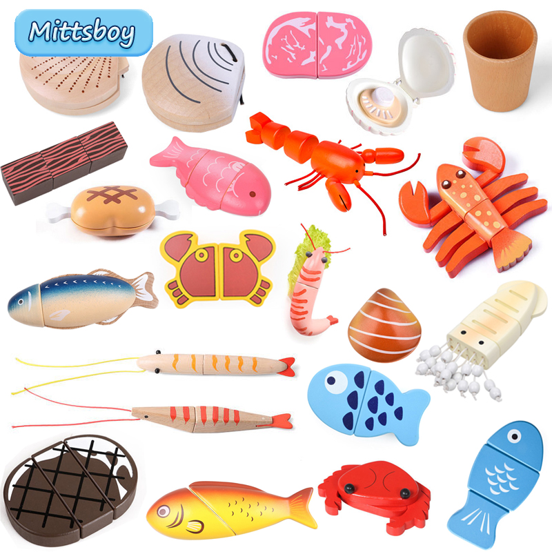 Woodworking Usa - 新しいモンテッソーリ教育玩具,動物シミュレーション,磁気プレイハウスフィッシュ,ミニチュウ,イスラム身,木製教育玩具