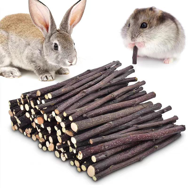 Woodworking Rabbet - 20/40/80/100 個ハムスターウサギの歯研削リンゴの木スティックミネラル臼歯石のおもちゃチンチラハムスターペットアクセサリー