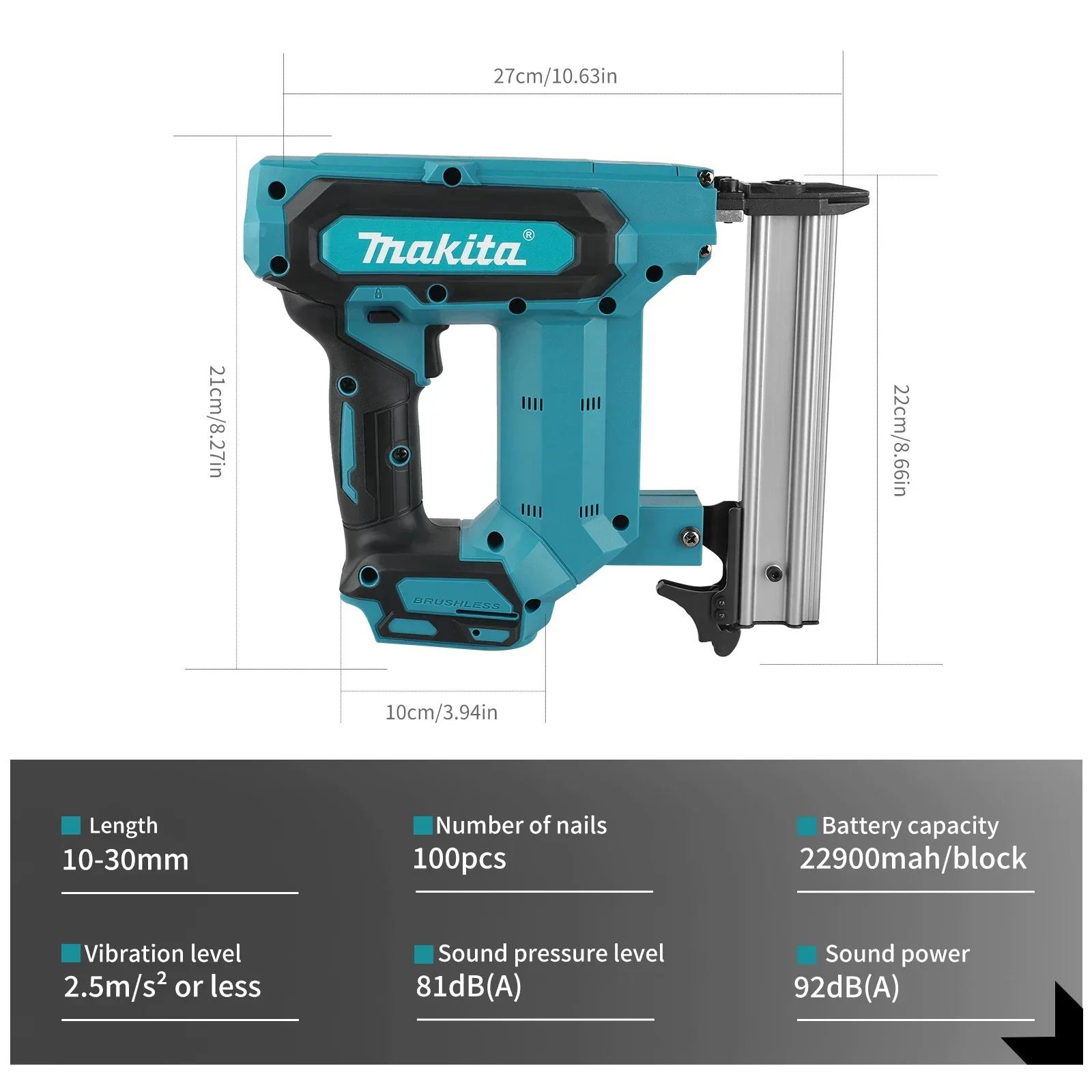 マキタ リチウムイオンネイルガン：18V、6.0Ahバッテリ - Woodworking Nail Gun のレビューと価格