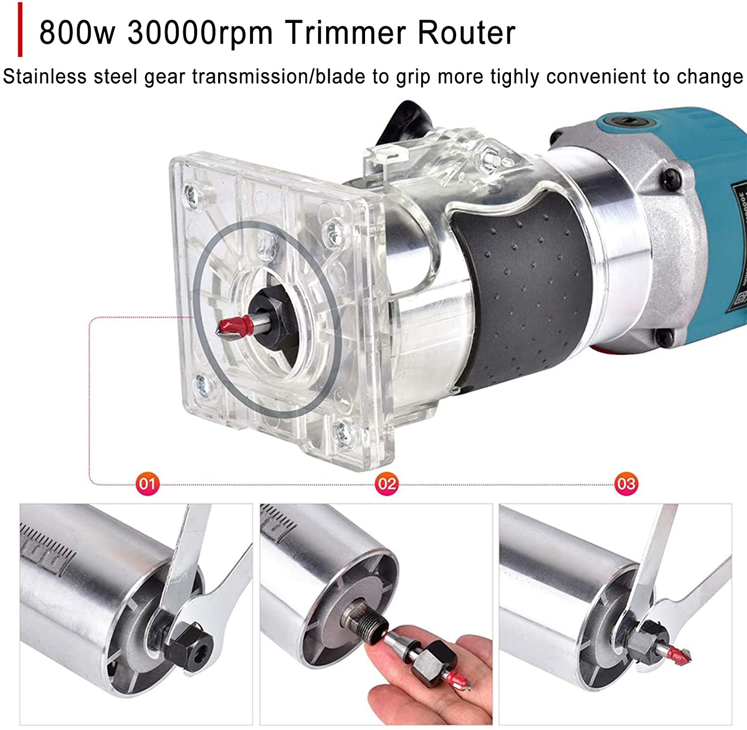 電動トリマー木工800W 30000rpmウッドルーターマシ - Woodworking Usa のレビューと価格