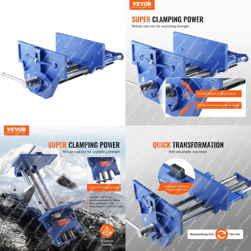 13インチヘビーデューティー鋳鉄製木工ベンチバイス、10.6 - Woodworking Quick Release Vise のレビューと価格