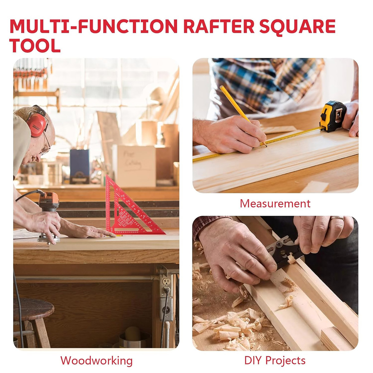 アルミ合金スピードスクエア高精度メートル三角定規木工角度測定 - Woodworking Essentials のレビューと価格
