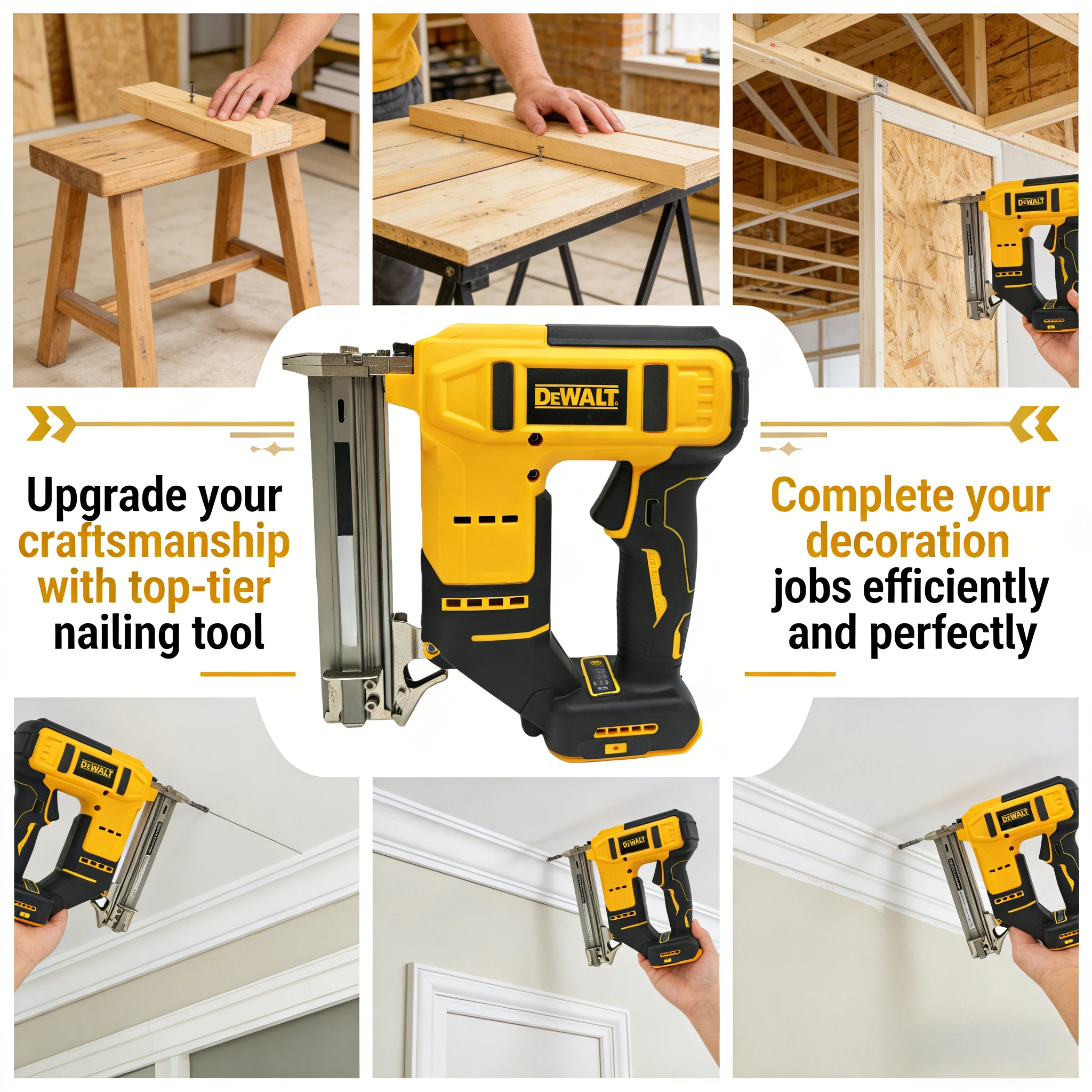 DEWALT コンパクト18ゲージコードレスネイルガン：精密 - Woodworking Nail Gun のレビューと価格