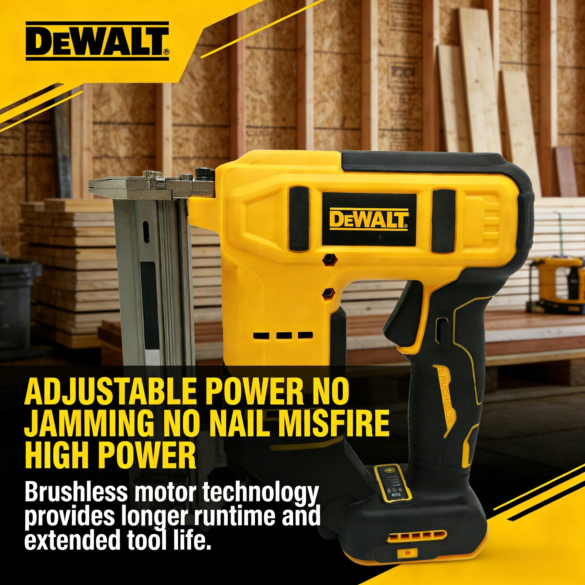 DEWALT コンパクト18ゲージコードレスネイルガン：精密 - Woodworking Nail Gun のレビューと価格