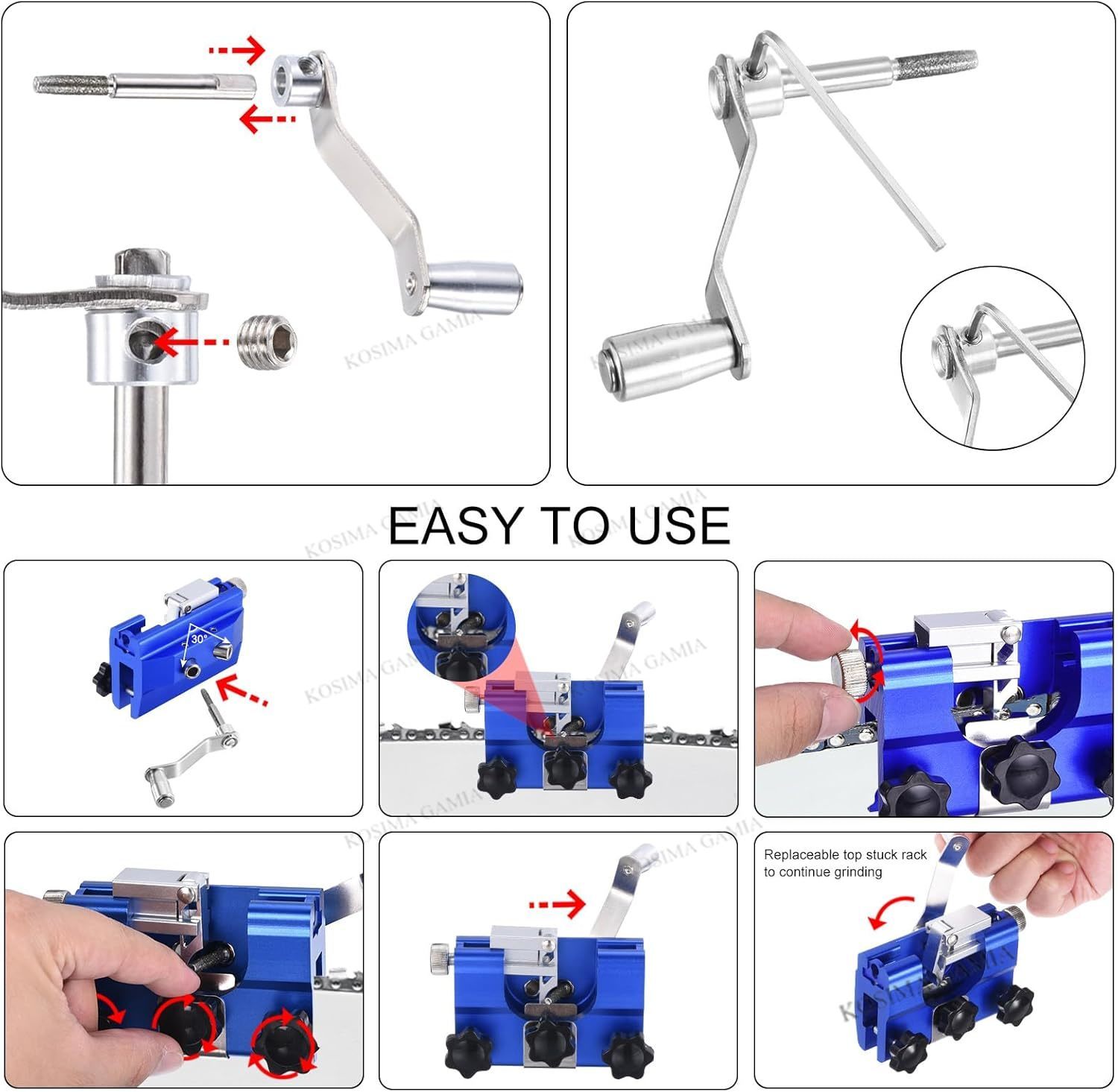 携帯用手動チェーンソーブレード研磨ツール、バリ取り砥石、クリ - Woodworking Jigsaw のレビューと価格