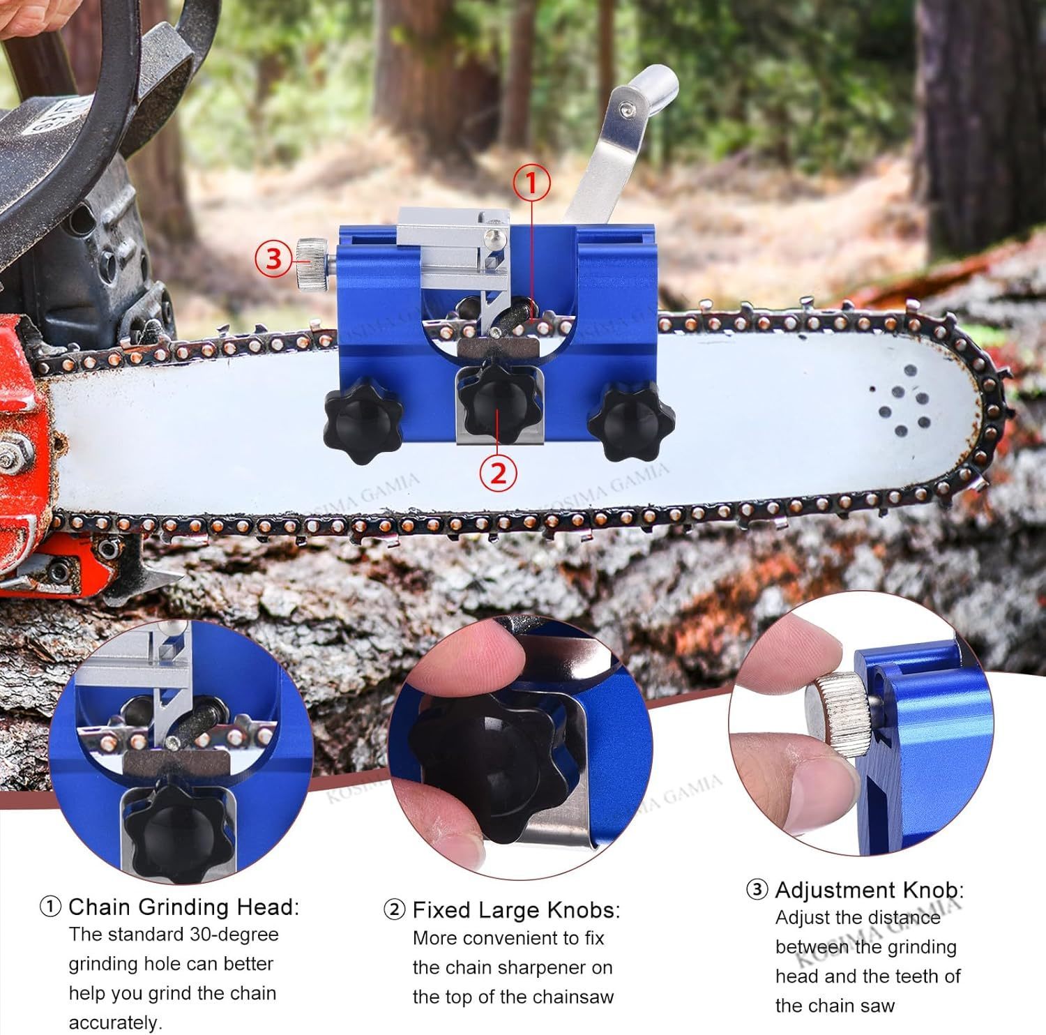 携帯用手動チェーンソーブレード研磨ツール、バリ取り砥石、クリ - Woodworking Jigsaw のレビューと価格