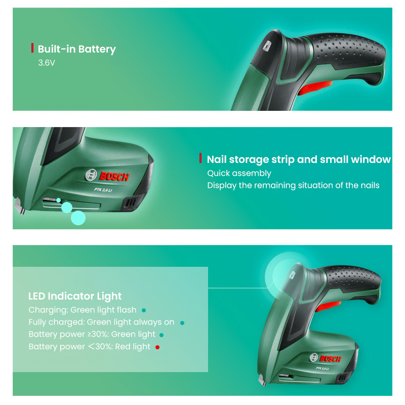 ボッシュ PTK 3.6 Li コードレスネイルガン 細い釘 - Woodworking Nail Gun のレビューと価格