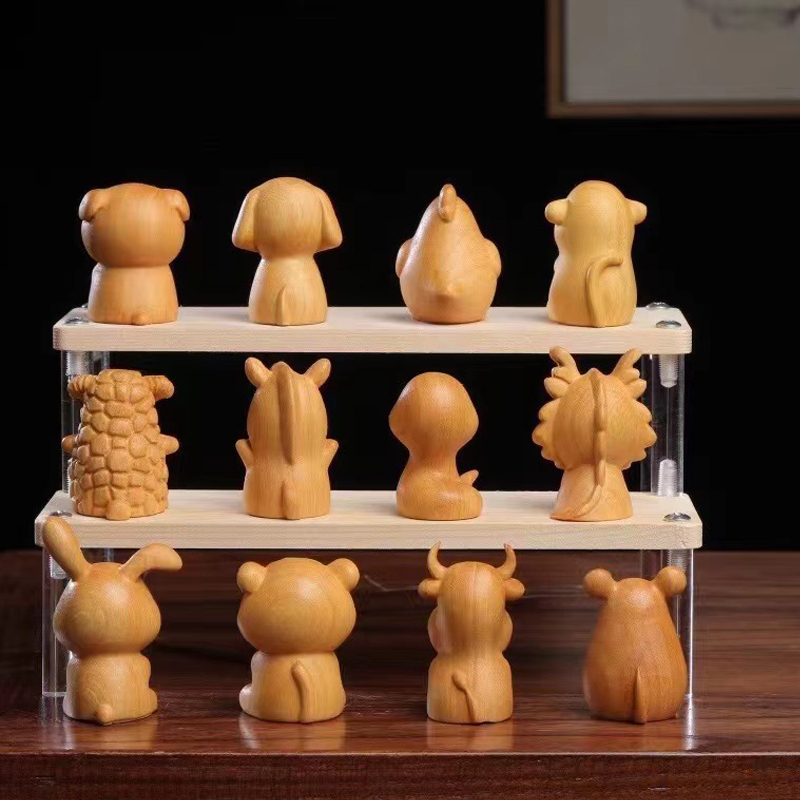 ミニかわいい木製 12 干支ヘビドラゴンラットウサギ犬ひよこ - Woodworking Rabbet のレビューと価格