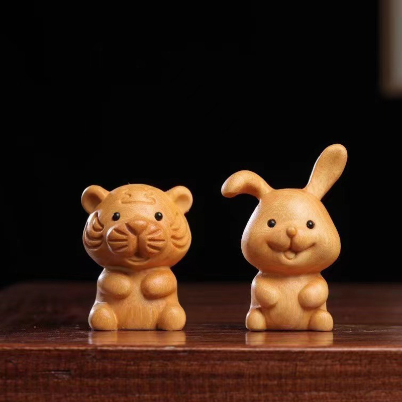ミニかわいい木製 12 干支ヘビドラゴンラットウサギ犬ひよこ - Woodworking Rabbet のレビューと価格