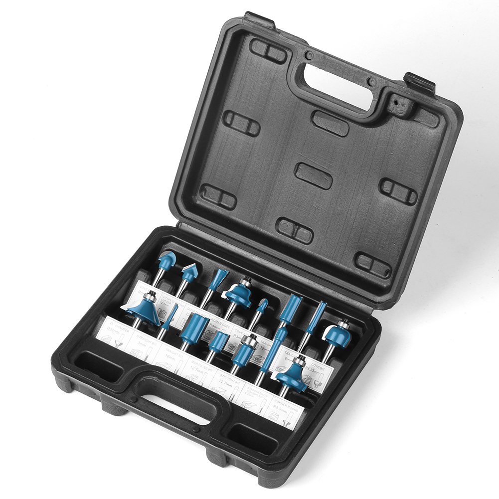 15 個 1/4 シャンクルータービットセット木工エッジトリ - Woodworking Usa のレビューと価格