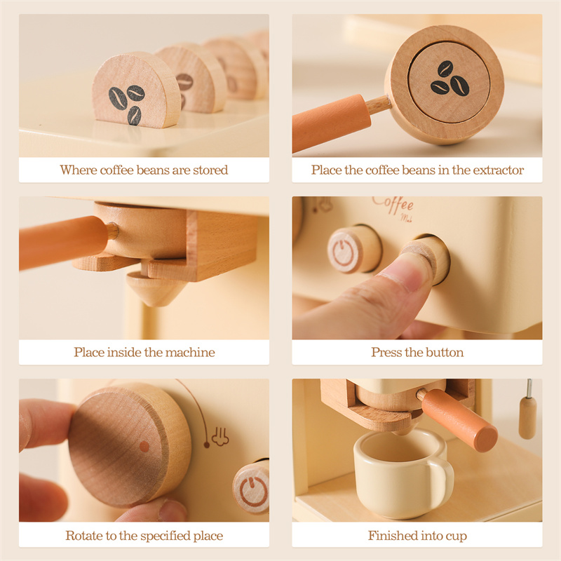 子供木製モンテッソーリおもちゃセット子供コーヒーマシンキッチ - Woodworking Usa のレビューと価格