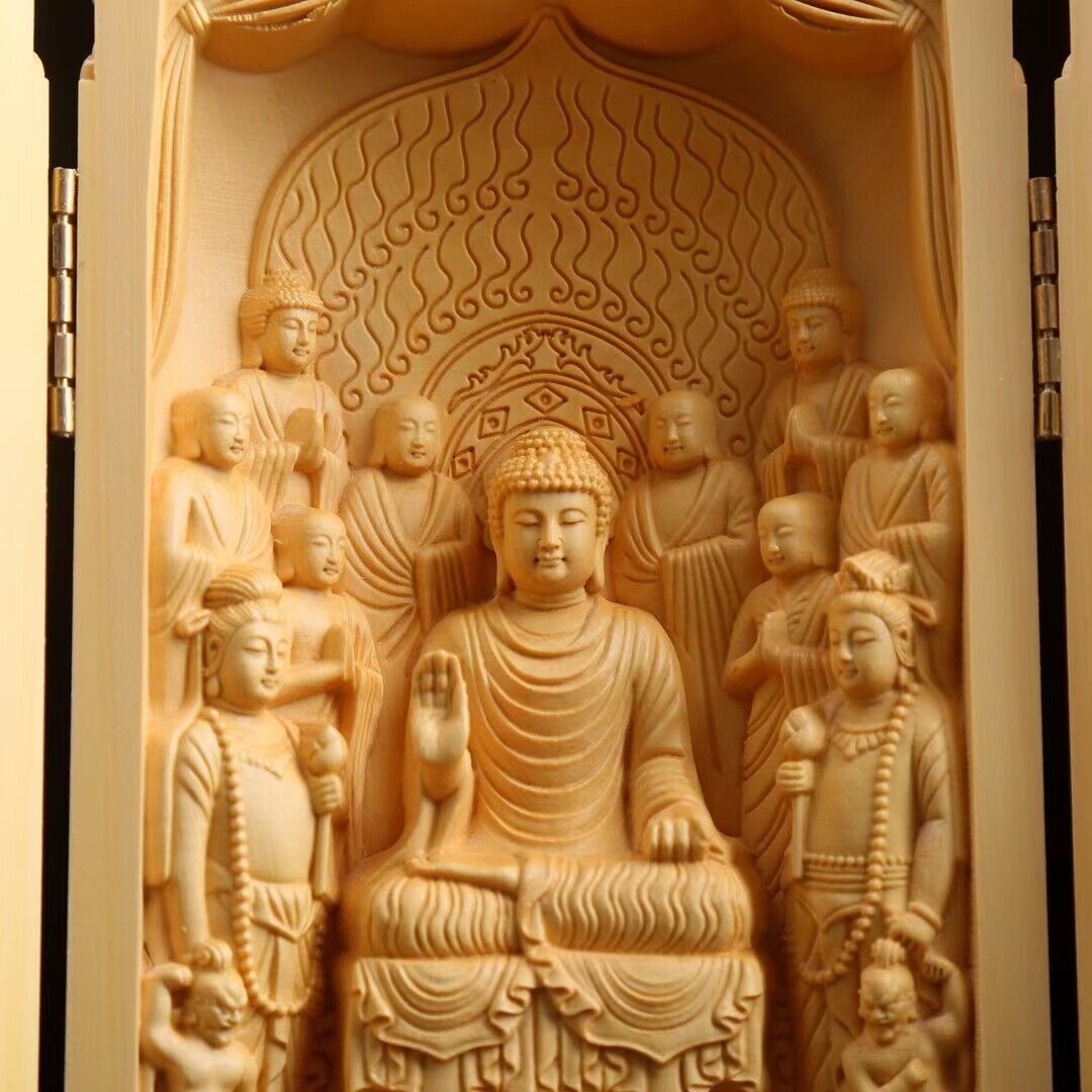 中国の素敵なアートワークツゲの木手彫り仏像祭壇仏壇神社禅 - Zen Woodworking のレビューと価格