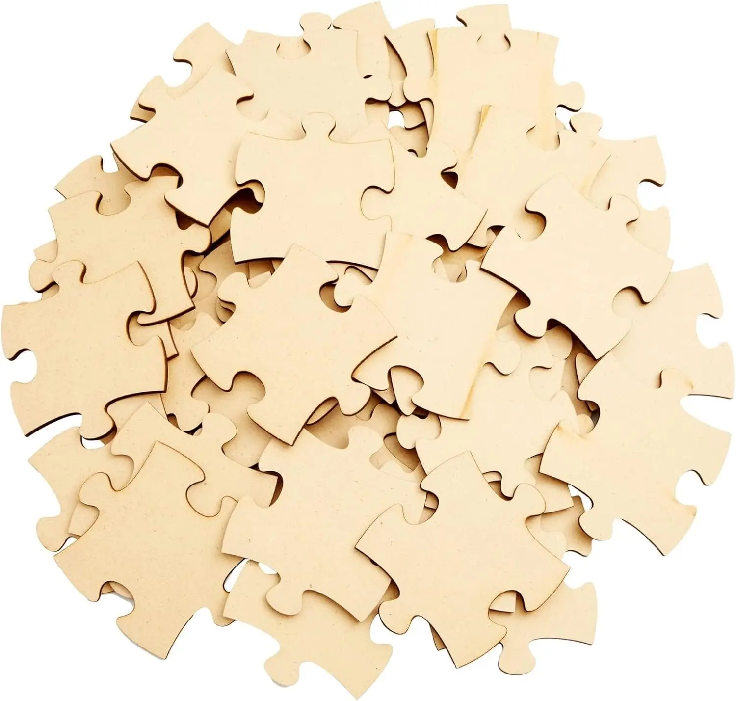 ナチュラルブラウンMDF無塗装木製ジグソーパズルチップ、DI - Woodworking Jigsaw のレビューと価格