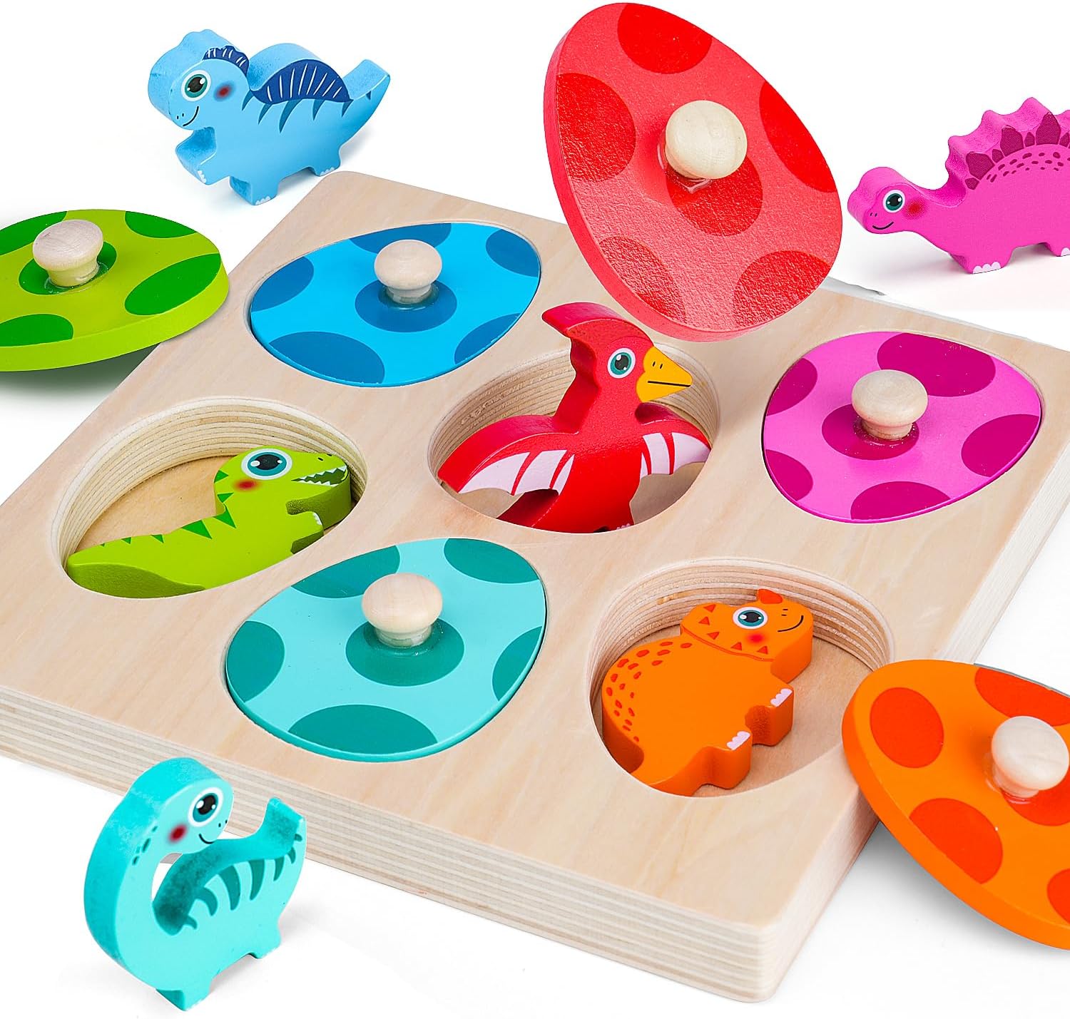 木製恐竜ジグソーパズルおもちゃモンテッソーリペグパズルゲーム - Woodworking Jigsaw のレビューと価格